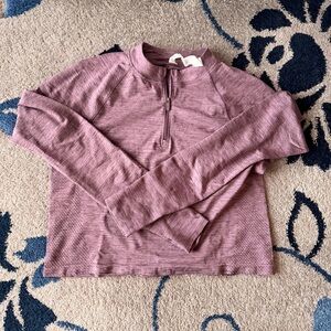 lululemon grape thistle/cyber violet swiftly mock neck half zip race length